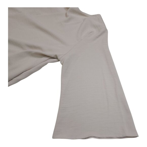 Jade By Jane Womens Poly Top V-Neck Bell Sleeve Beige Blouse Made In USA Size XL - Picture 5 of 7